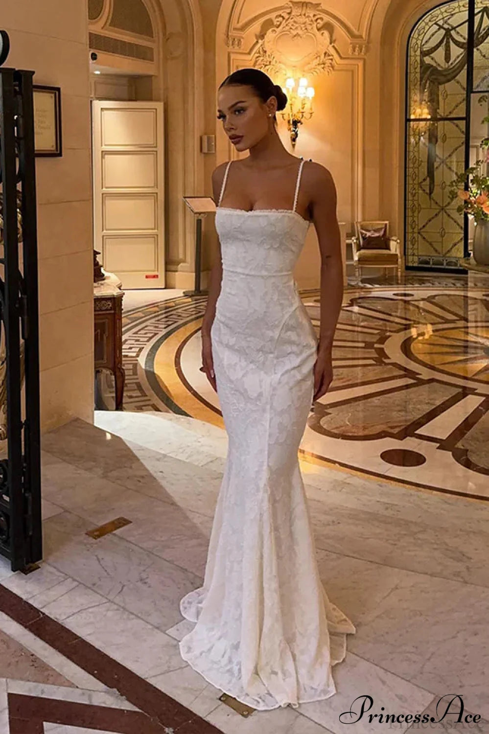 Strappy Backless Lace-Up Sexy Bodycon Maxi Dress White / S