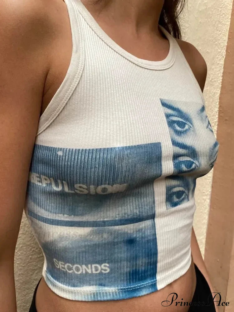 Street Portrait Striped Girl Fashion Sleeveless Off Shoulder Slim Fit Baby Tight Y2K Short Style