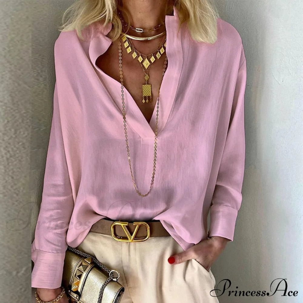 Stripe Shirt Pink / S Tops & Blouses