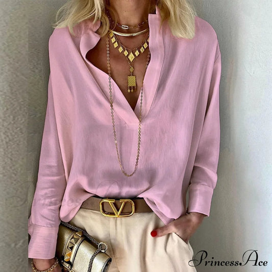 Stripe Shirt Pink / S Tops & Blouses