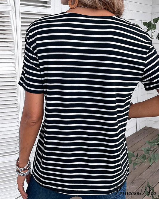 Striped Arm Brief Tee T-Shirts