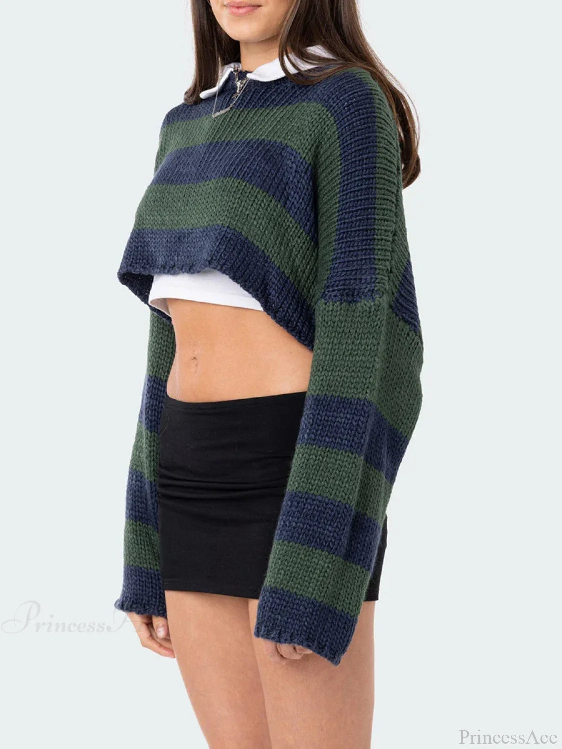 Striped Crew Neck Loose Sweater