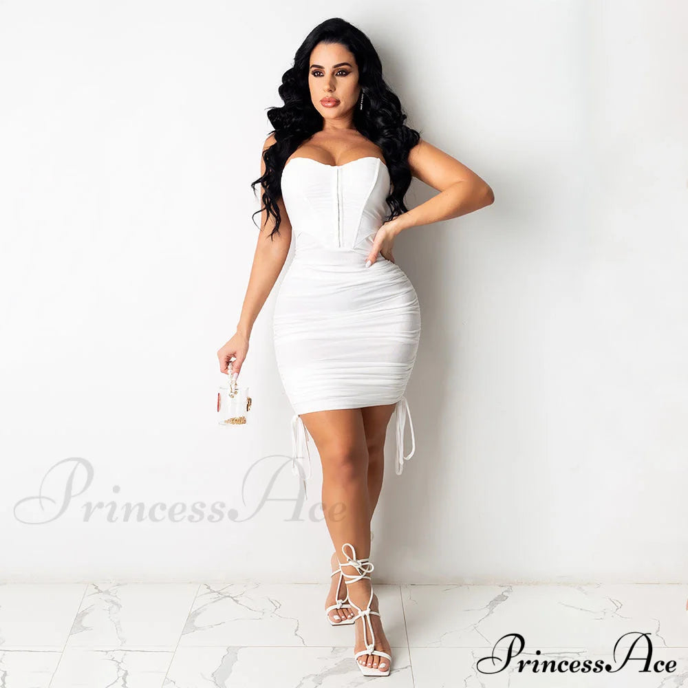 Stunner Status Stylish Strapless Mini Dress White / S Dressy Dresses