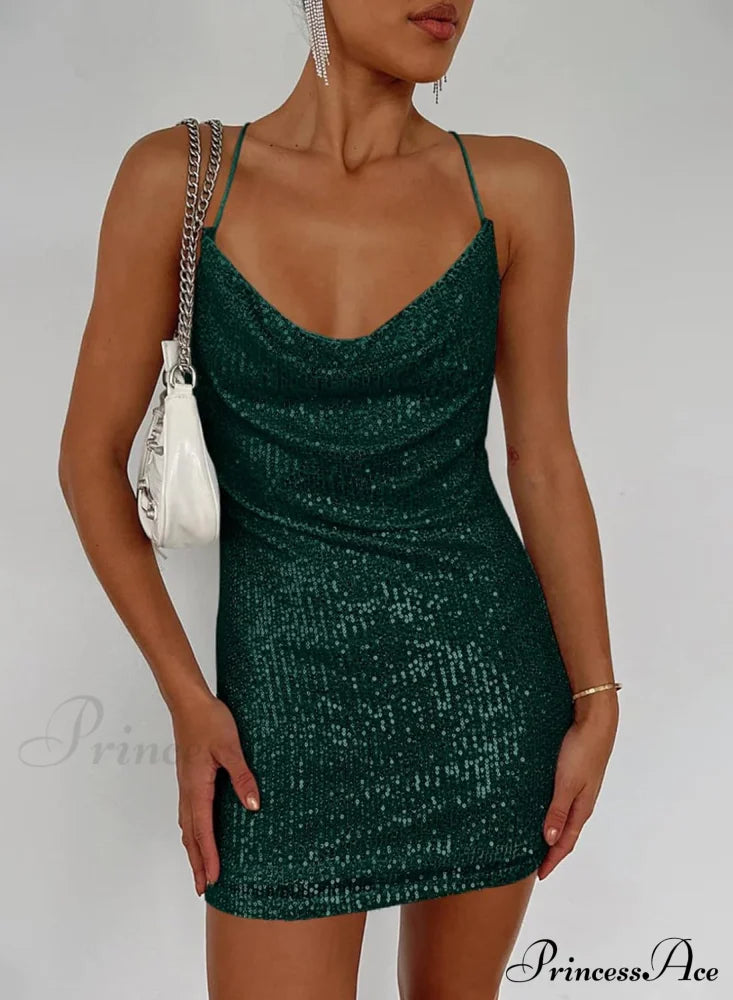 Stunning Sparkle Stylish Rhinestone Mini Dress Club Dresses