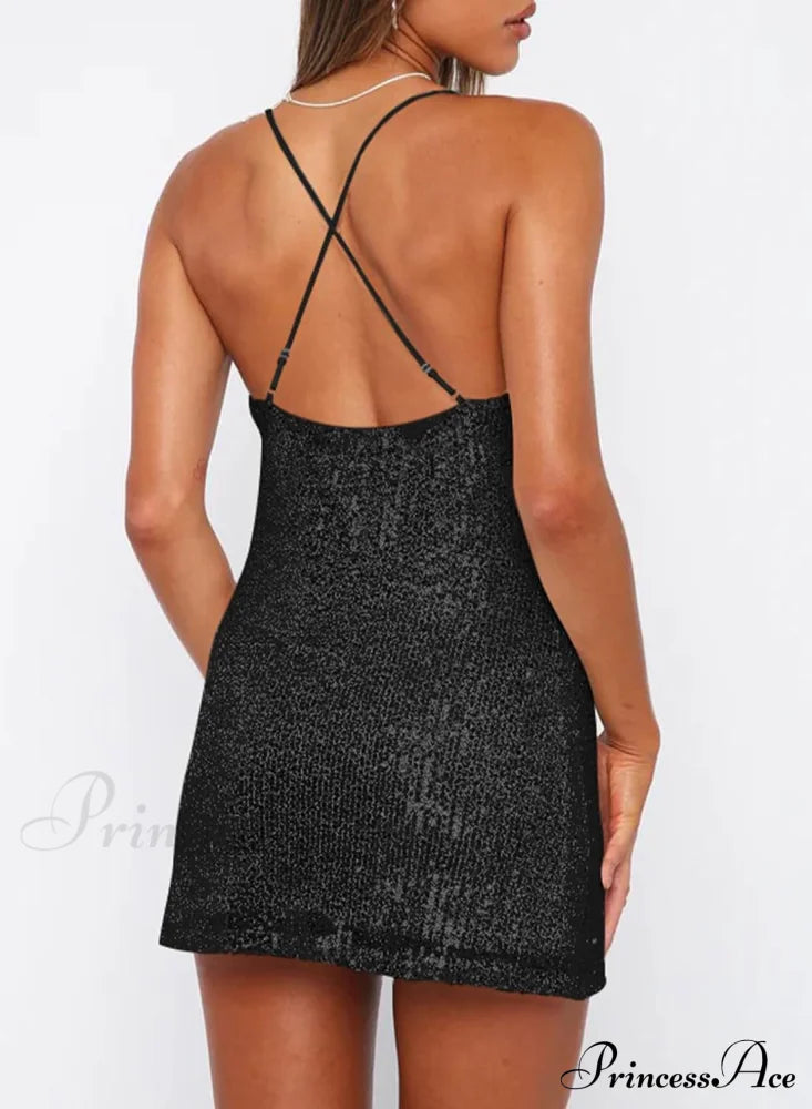 Stunning Sparkle Stylish Rhinestone Mini Dress Club Dresses