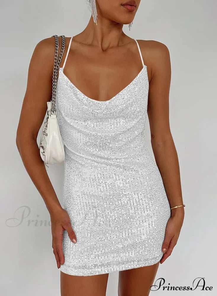 Stunning Sparkle Stylish Rhinestone Mini Dress Club Dresses