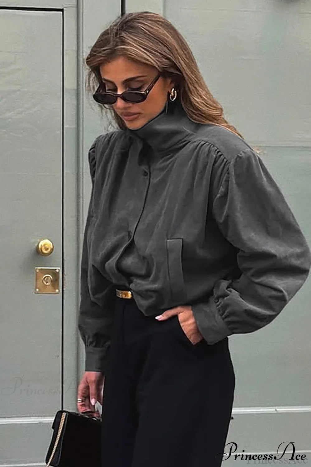 Suede Cardigan Long Sleeve Coat