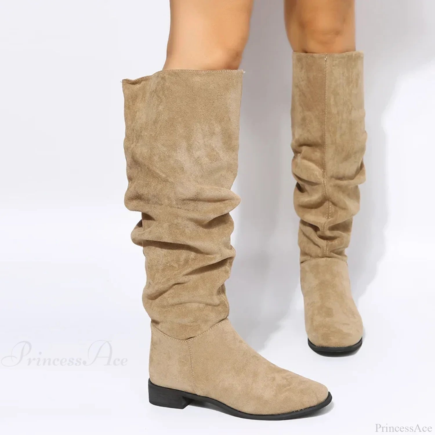 Suede Pointed Toe Knee-High Boots