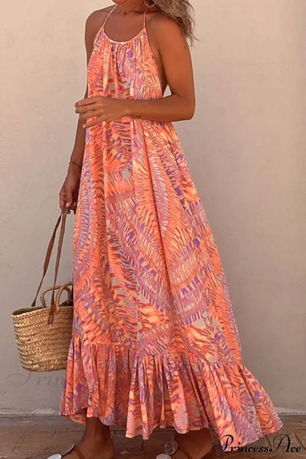 Summer Beach Lady Long Casual Loose Sleeveless Boho Dress