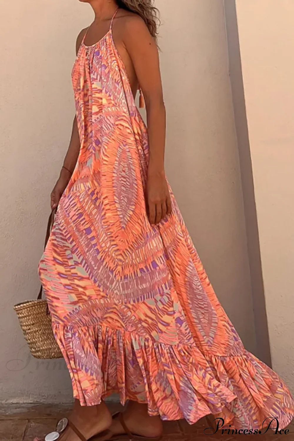 Summer Beach Lady Long Casual Loose Sleeveless Boho Dress