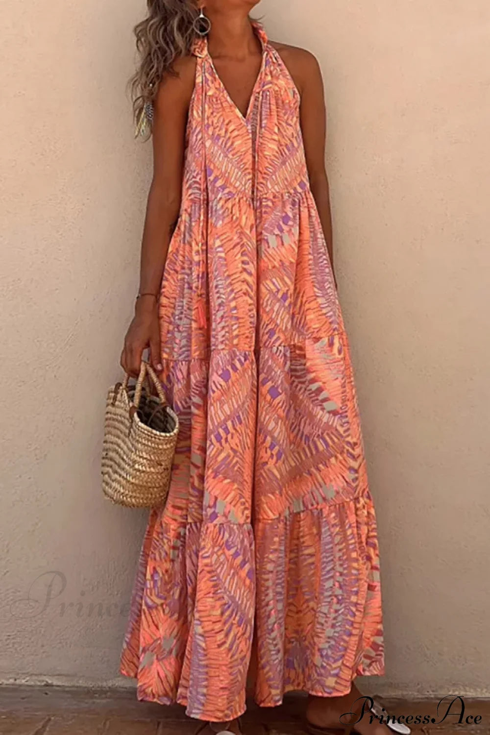 Summer Beach Lady Long Casual Loose Sleeveless Boho Dress