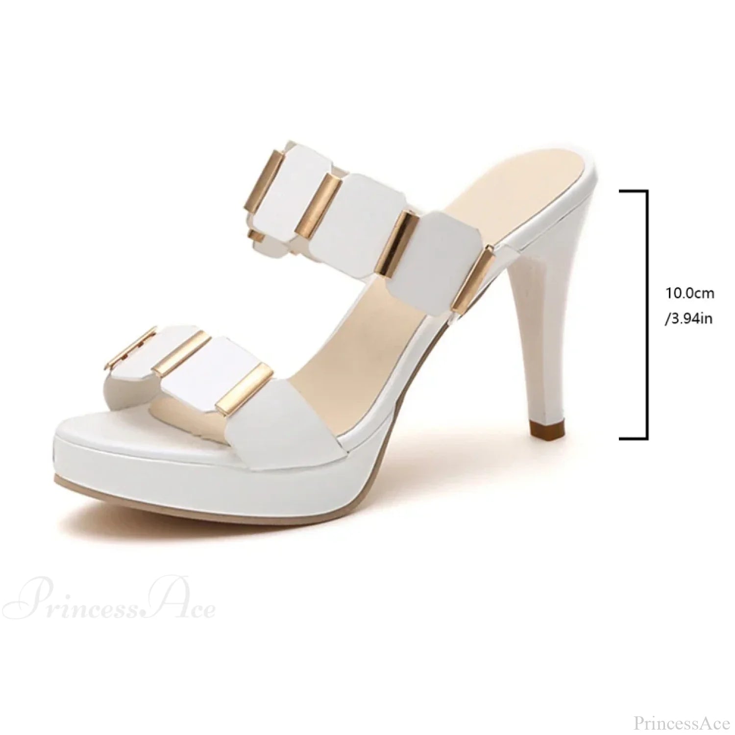 Summer Elegant Super Highfashion Thin Heels Platform Peep Toe Slip-On Mules Slipper High Heel