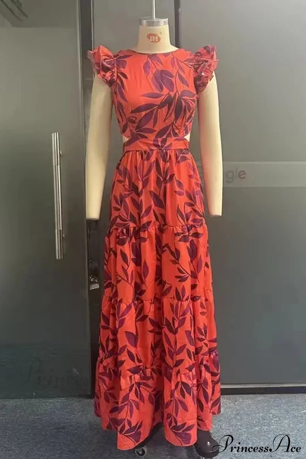 Summer Print Maxi Flying Sleeve Party Robe Vintage Boho Dress