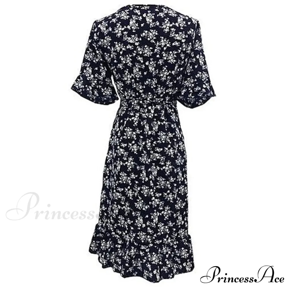 Summer V-Neck Short Wrap Dress For Women