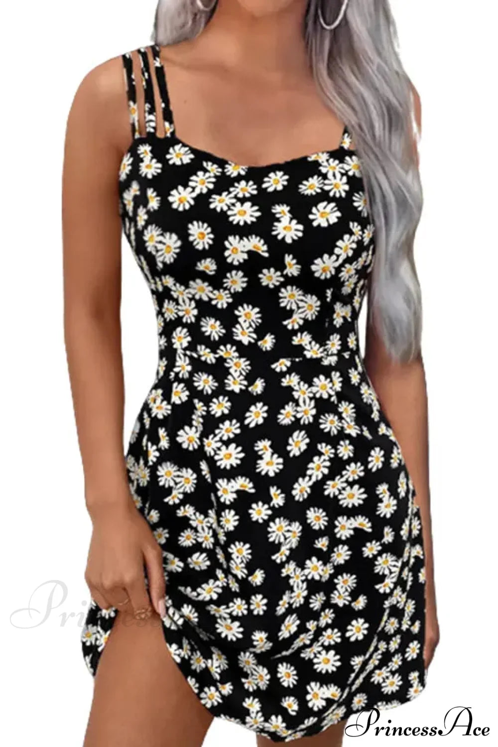 Summer Vintage Floral Daisy Print Sexy Boho Dress