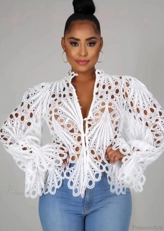 Suzanna Lace Top White / S Tops & Blouses