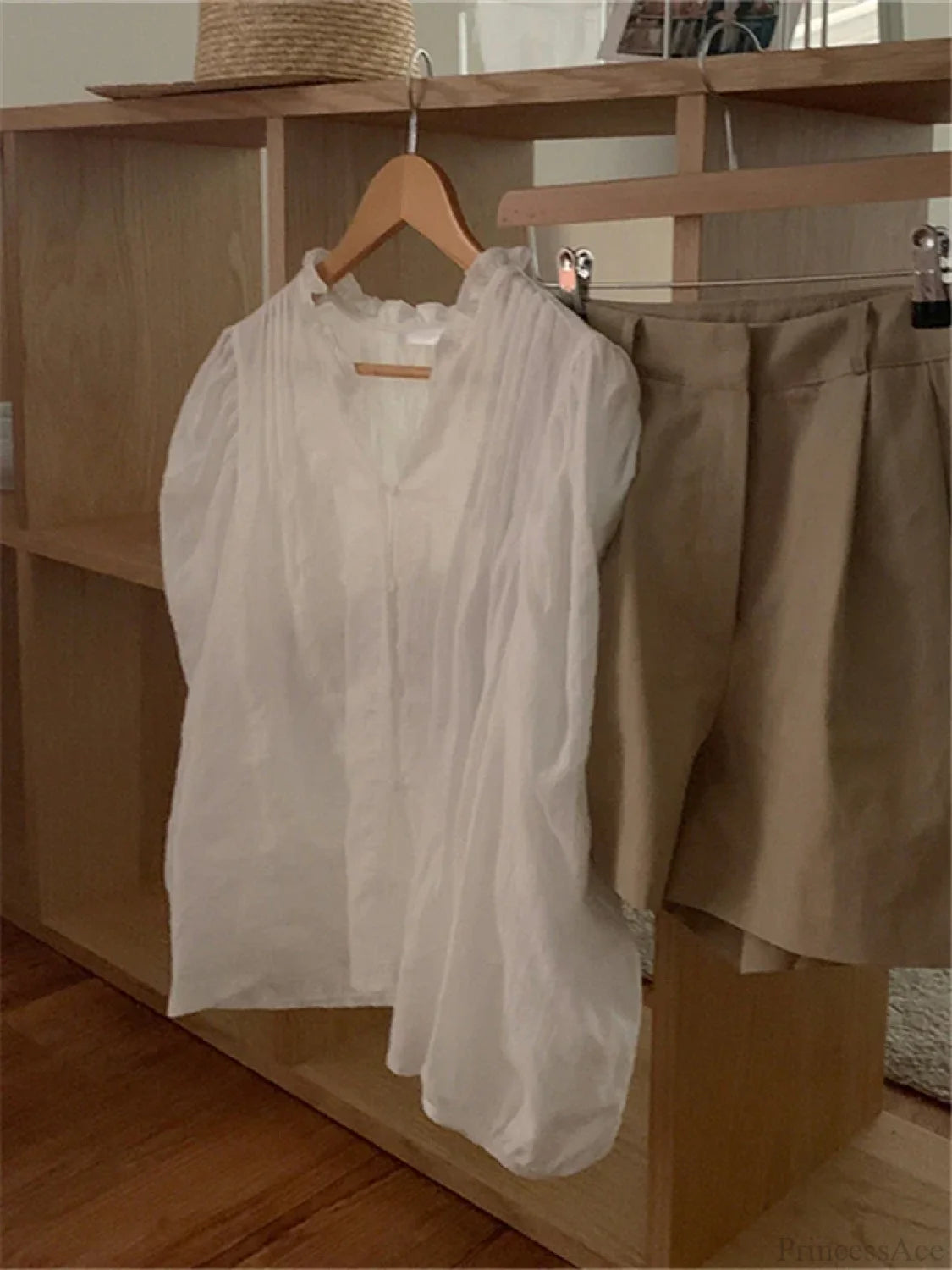 Sweet Puff Sleeve Oversized Vintage Blouse blouse-250223