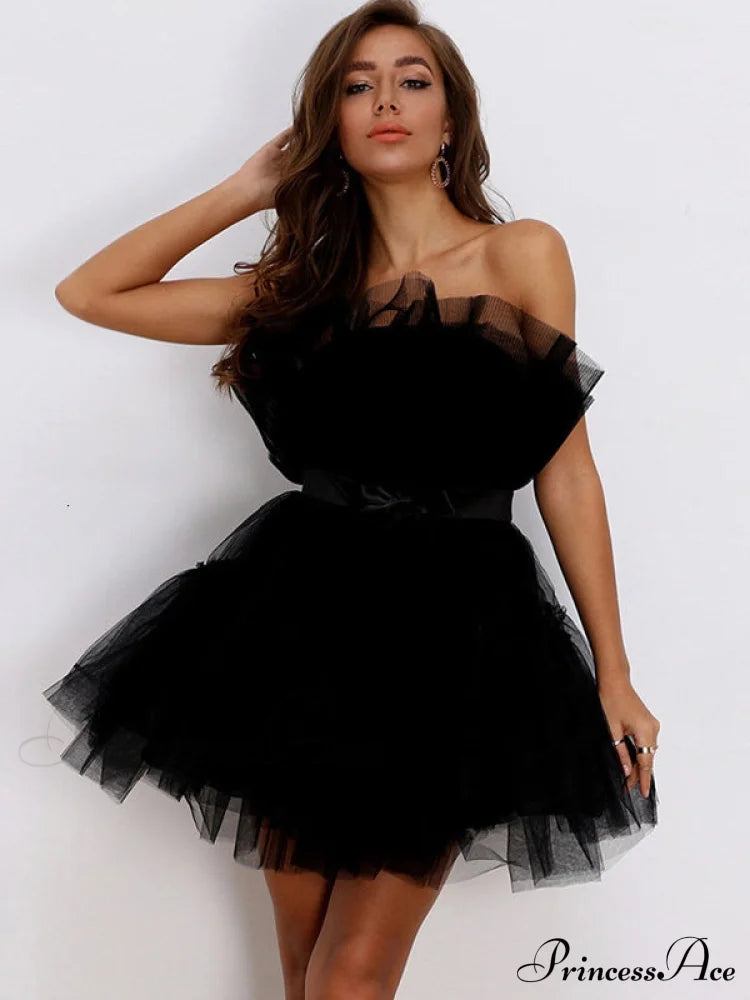 Sweet Women’s Mini Party Dress - Hot Pink S / Fuchsia