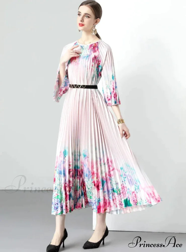 Swing Folded Flowered Dress