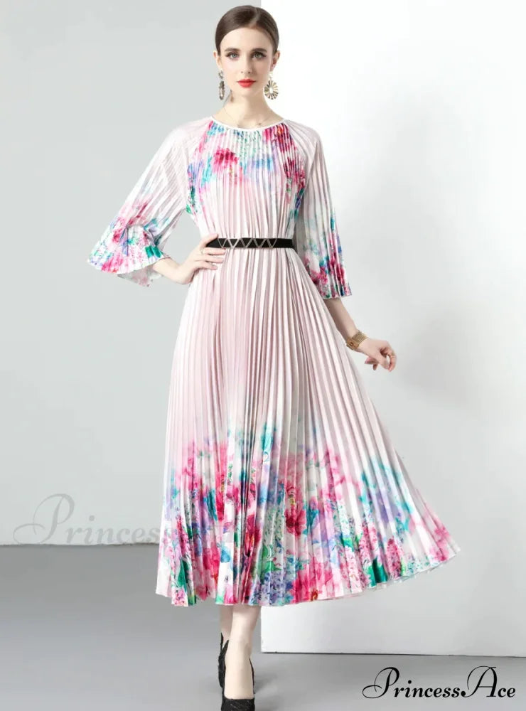 Swing Folded Flowered Dress