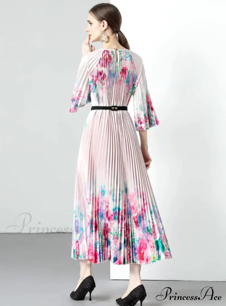 Swing Folded Flowered Dress
