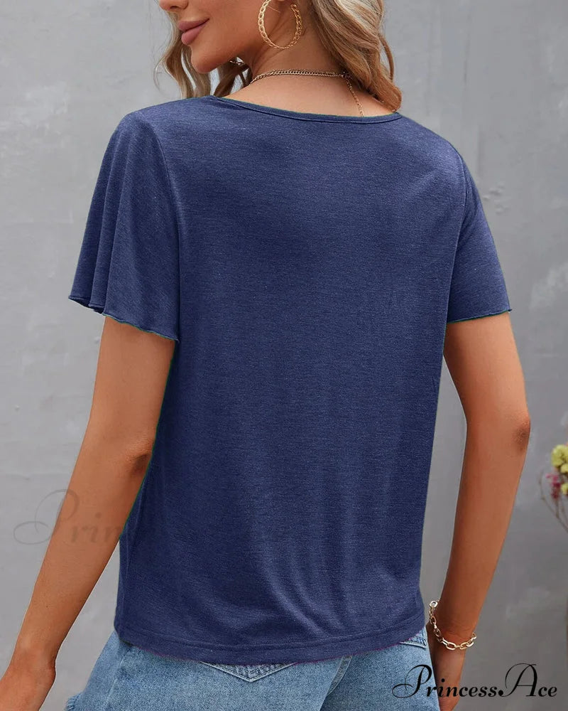 T-Shirt In Solid Cut Out Color T-Shirts