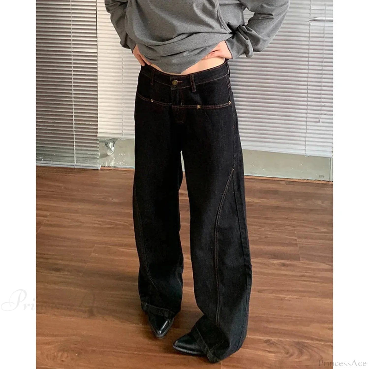 Tall Waist Antique Gothic Denim Pant