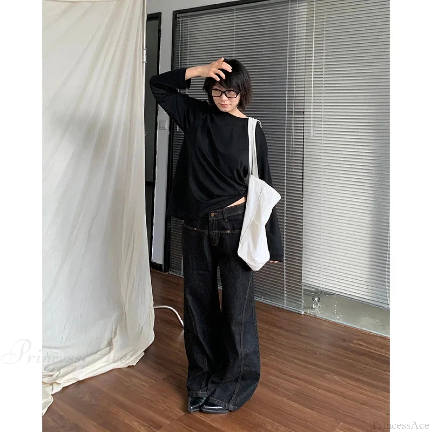 Tall Waist Antique Gothic Denim Pant