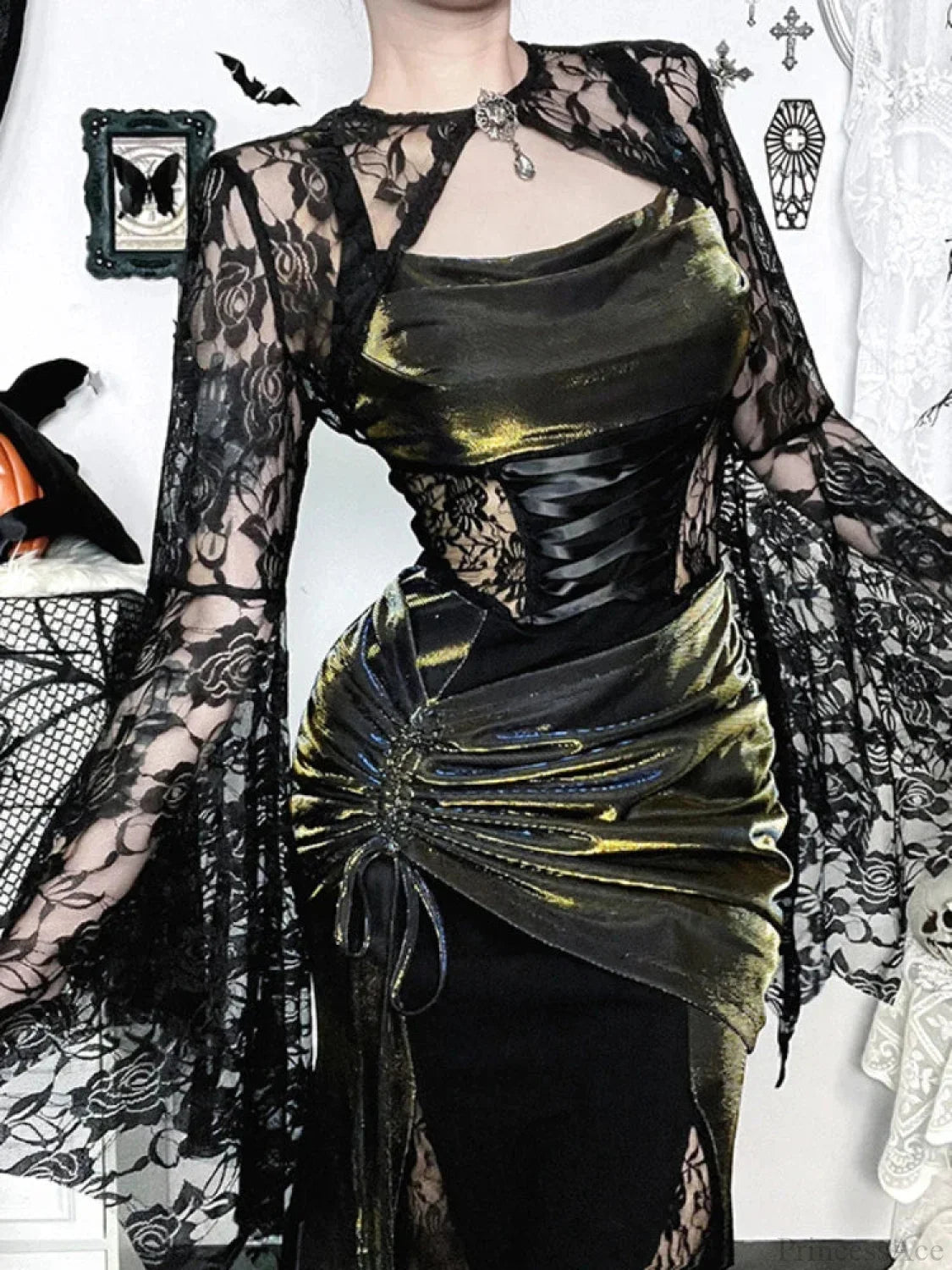 Tall Waist Bandage Bodice Maxi Dress