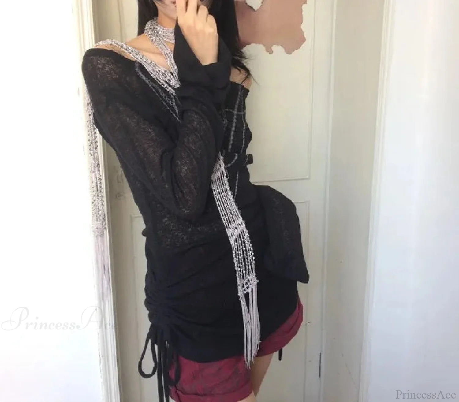 Tattoo Print Knit Top