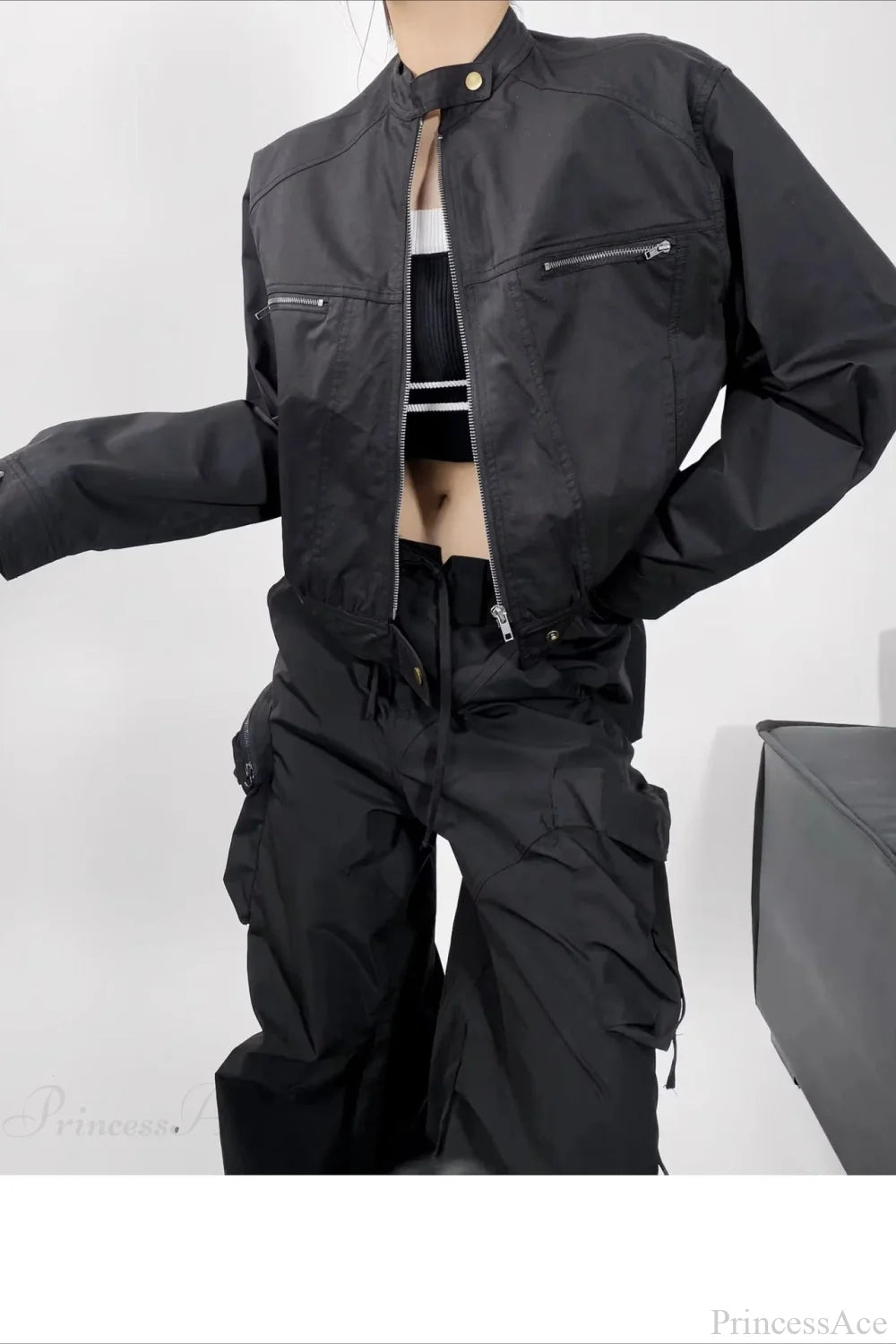 Techwear Utility Loose Casual Zip Jacket