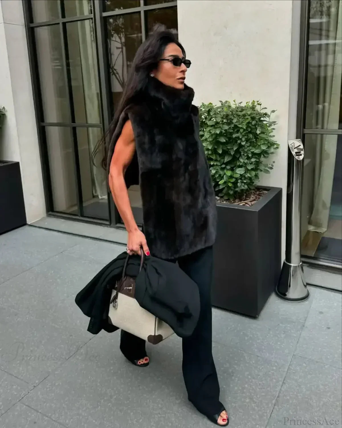 Thicken Warm Sleeveless Vest Coat Black / S