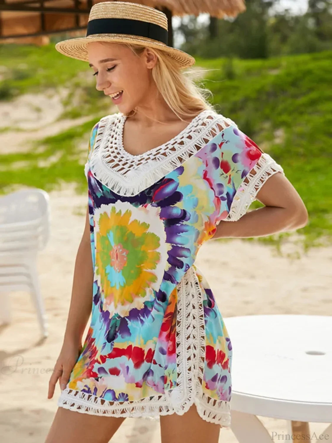Tie Dye Hollow Beach Cover Up