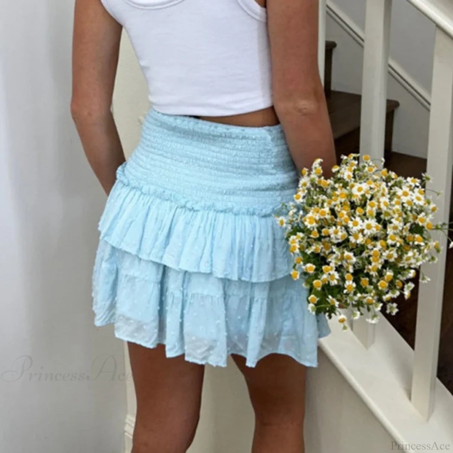 Tiered Ruffled Flowy Skirt skirts-250223