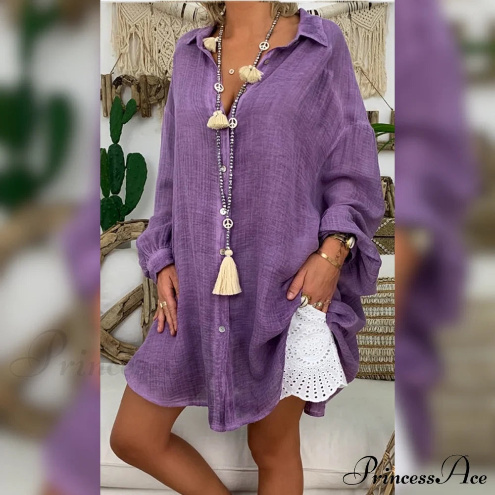 Tizania Women’s Blouse Purple / S Tops & Blouses