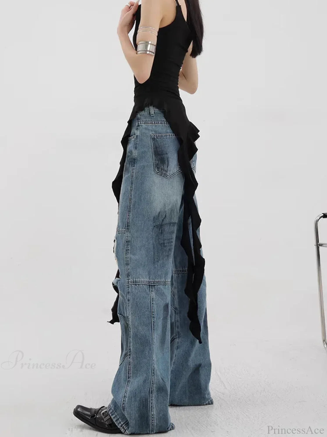 Torn Azure Gothic Baggy Harajuku Pant