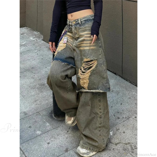 Torn Empty Dark Harajuku Pant