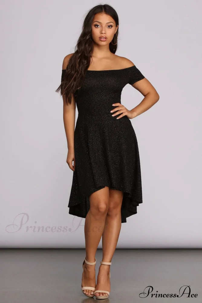 Total Twirl Stylish Glitter Skater Dress Dressy Dresses