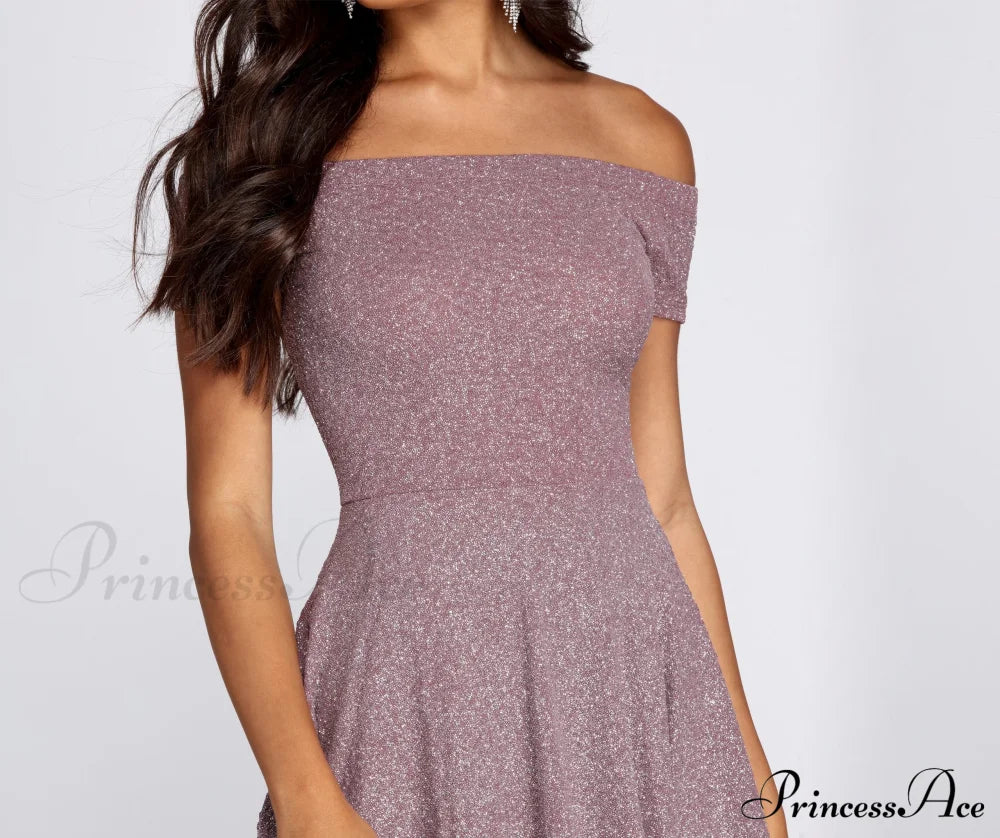 Total Twirl Stylish Glitter Skater Dress Dressy Dresses