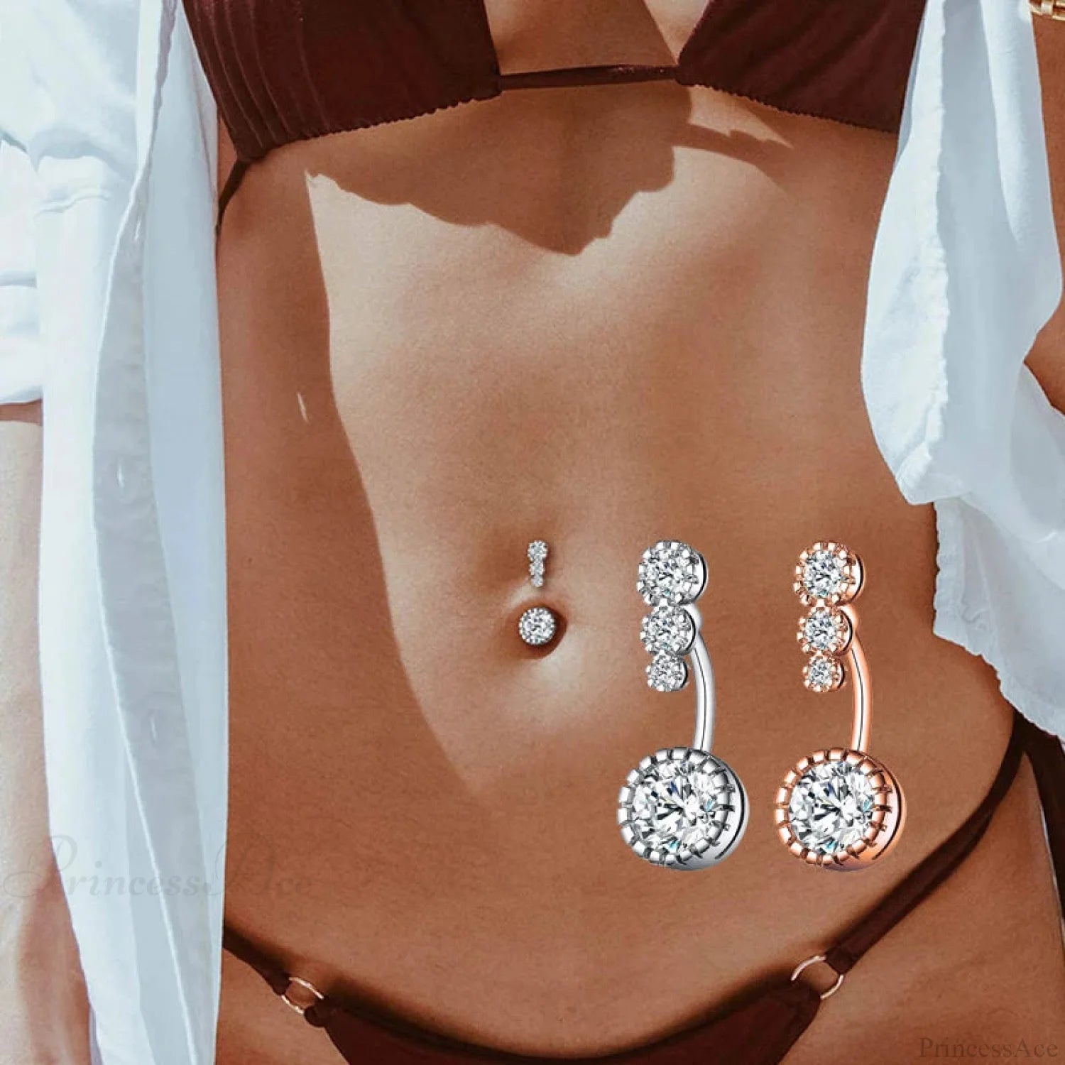 Traditional Zircon Drip Medieval Stomach Ring Rose Gold / CHINA