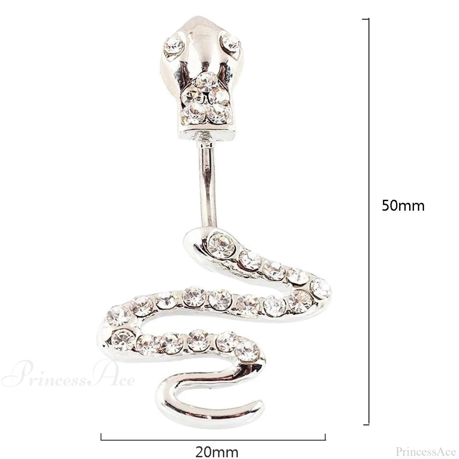 Traditional Zircon Drip Medieval Stomach Ring Silver Snake / CHINA