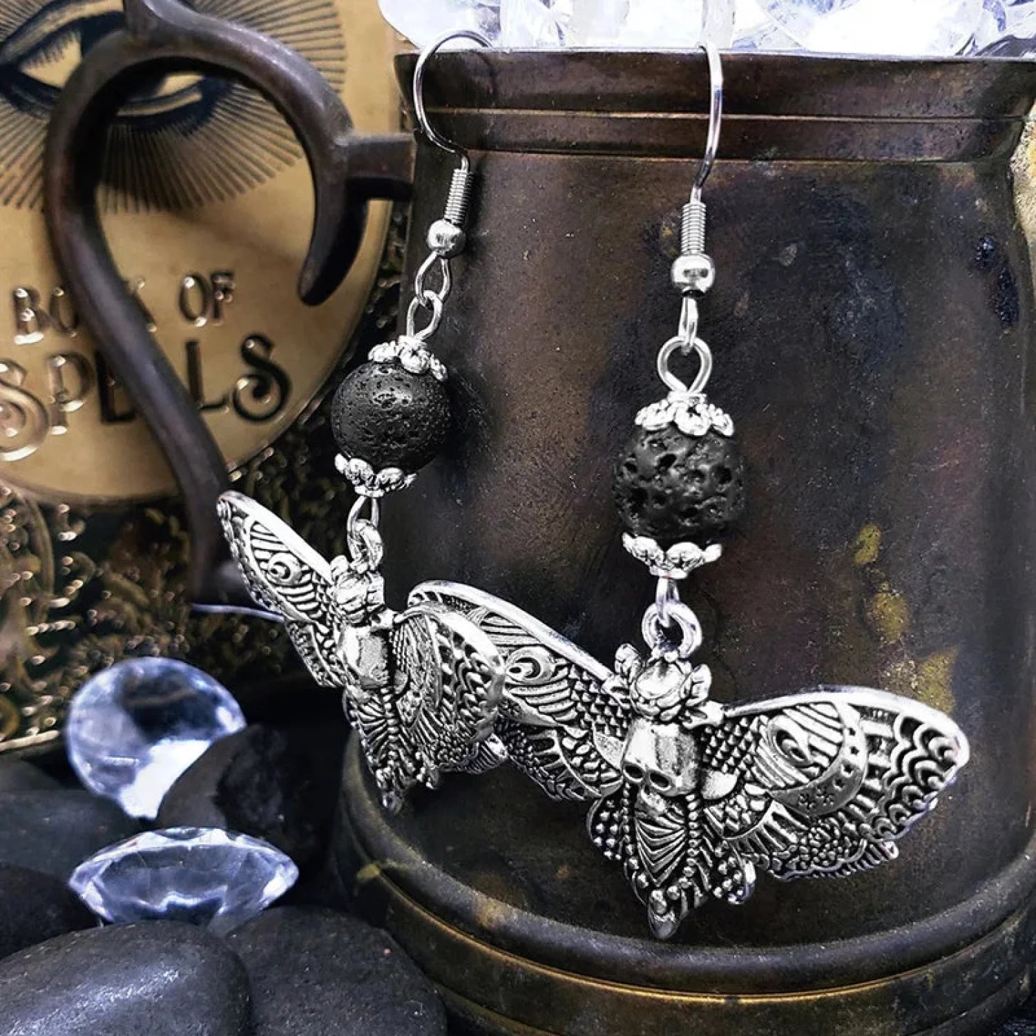 Tranquil Dove Ceramic Metal Circle Hoop Earring silver