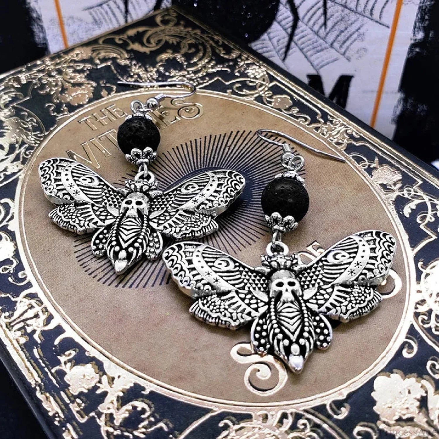 Tranquil Dove Ceramic Metal Circle Hoop Earring silver