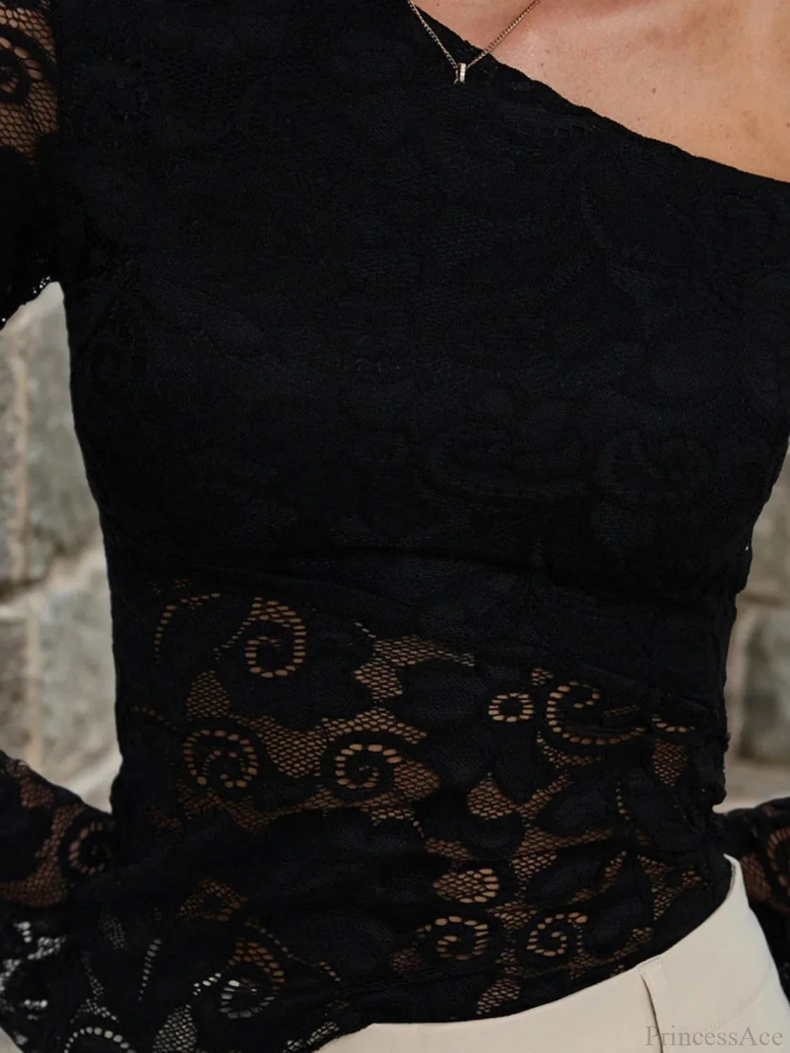 Transparent Cut Neck Knitted Top