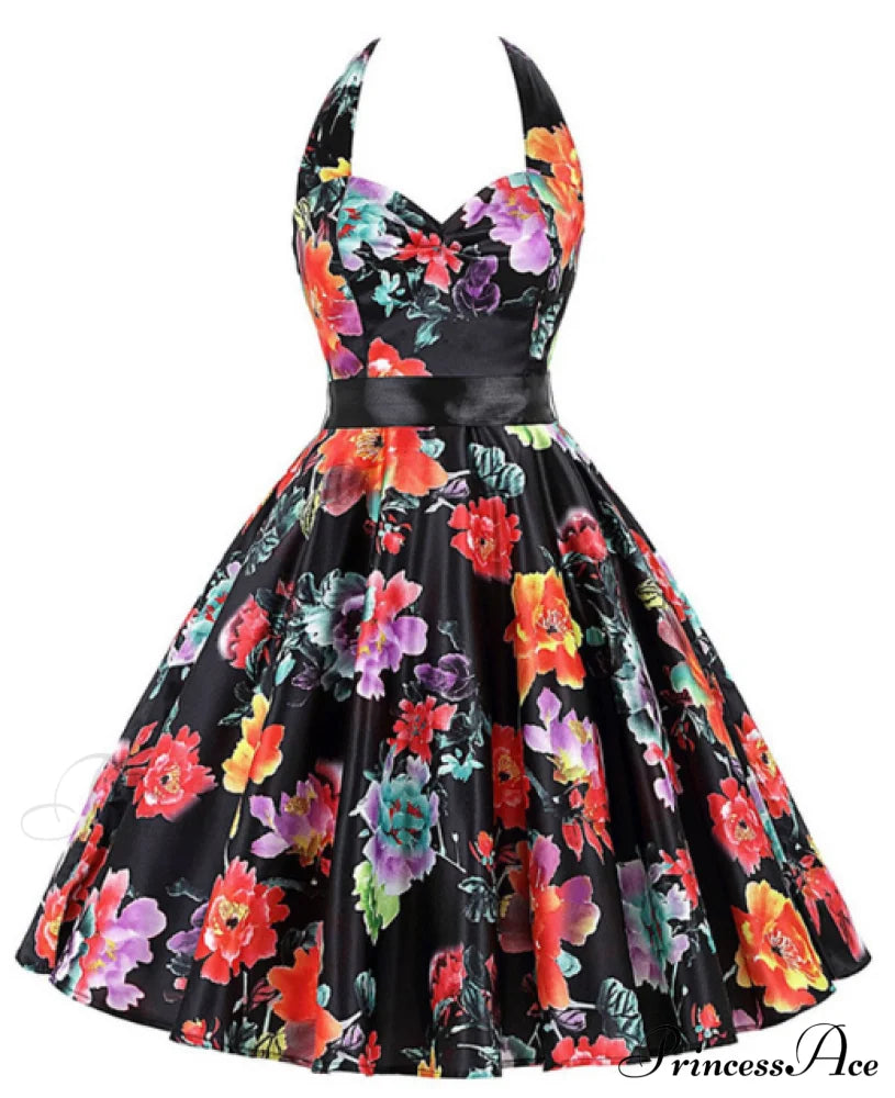 Trendy White Cherry Print Vintage Dress For Women M / Red Shirts & Tops