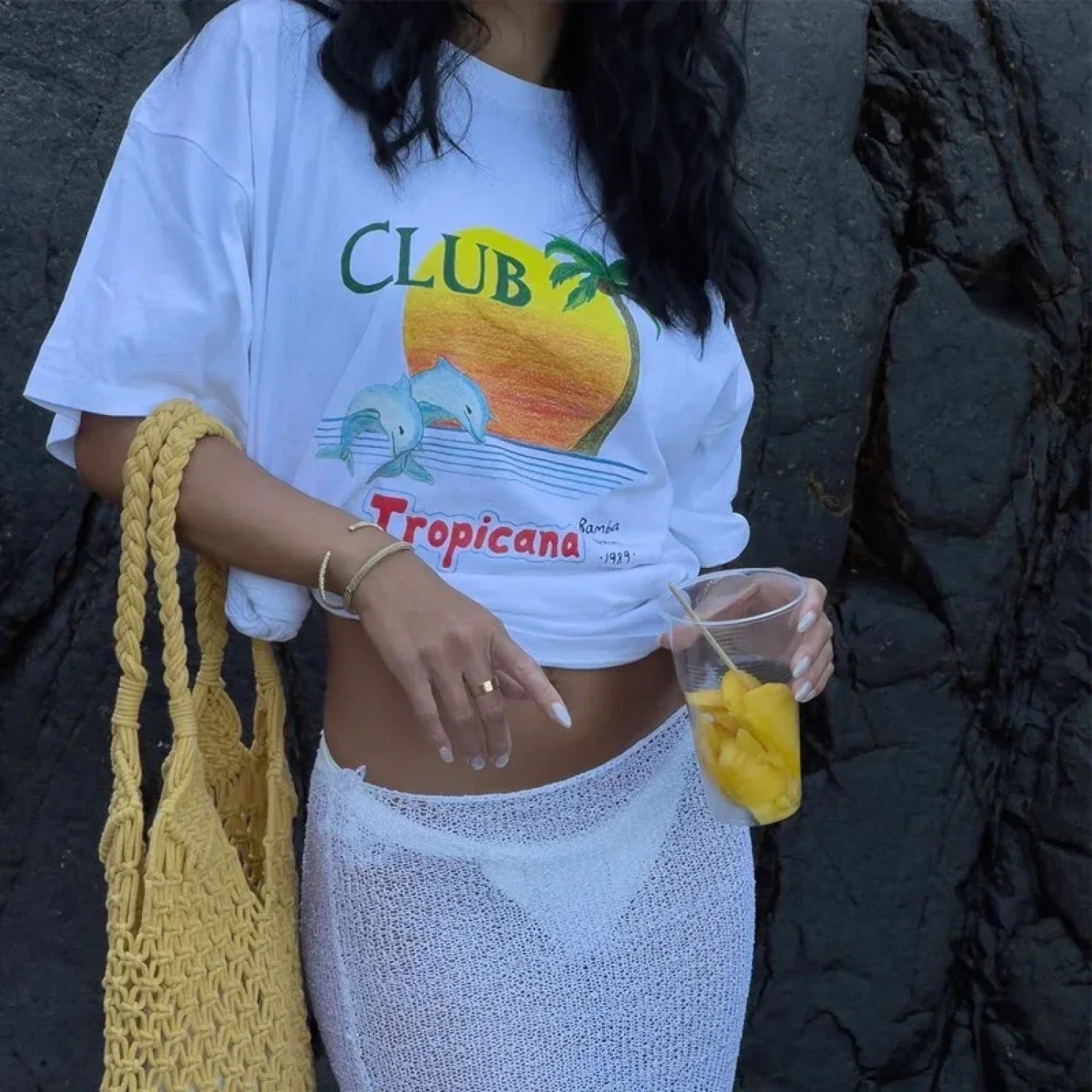 Tropical Beach Summer Vsco T-shirt WHITE / S t-shirt-250223