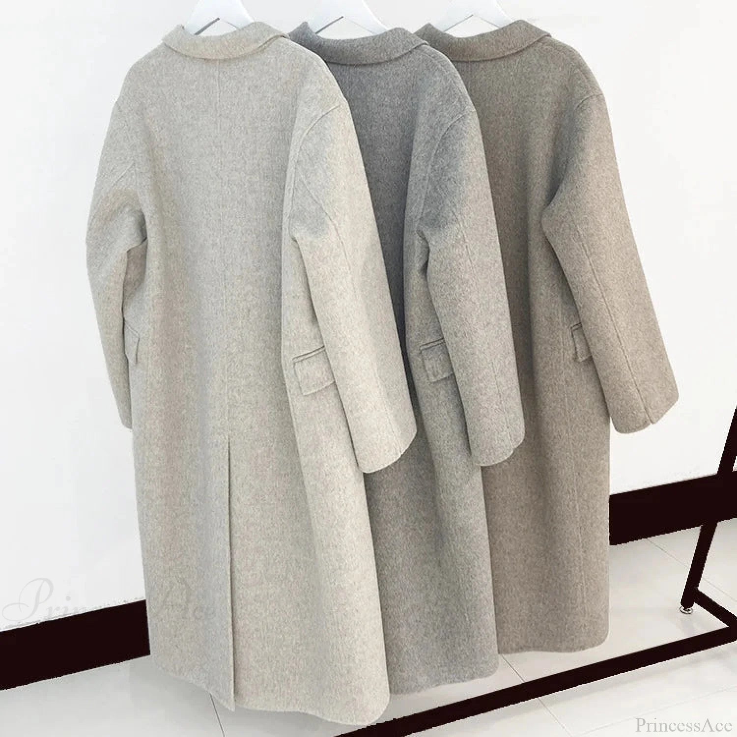 Turn-Down Collar Cashmere Wool Overcoat