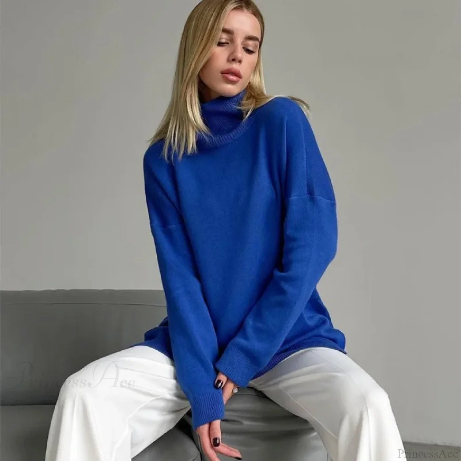 Turtleneck Casual Long-Sleeved Knitted Sweater