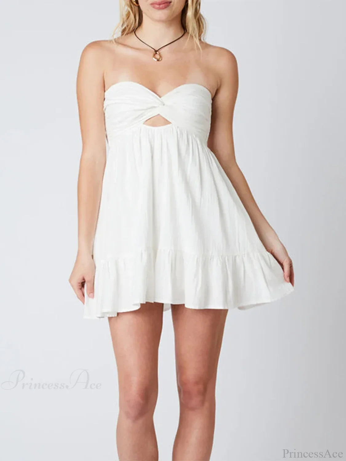 Twisted Cut-Out Mini Dress white / S minidress-250223