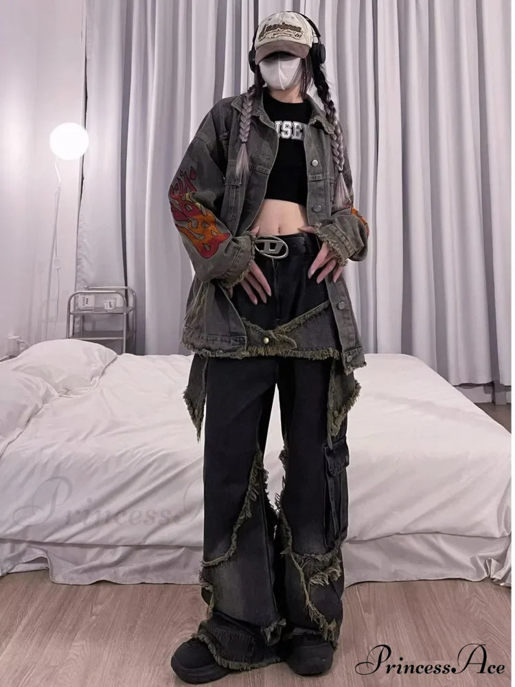 Unique Versatile Straight Leg High Waist Summer Loose Wide Vintage Style Women’s Jean